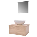 Four Piece Bathroom Furniture Set with Basin with Tap Beige 273686