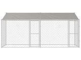 Dog Cage with Roof Silver 400 x 200 x 256 cm Steel and PE 3368298