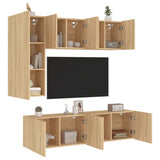 5 Piece TV Wall Units Sonoma Oak Engineered Wood 3216466