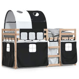 Bunk Bed without Mattress White&Black 90x190 cm Solid Wood Pine 3284027