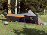 Family Tent Tipi 8-Person Grey and Orange Waterproof 4009447