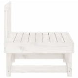 Garden Middle Sofa White Solid Wood Pine 825374