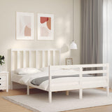 Bed Frame without Mattress White 140x190 cm Solid Wood Pine 3193837