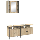 Bathroom Furniture Set with Shelf 3 pcs Brown Engineered wood 3345147