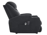 Electric Recliner Chair with 2-Point Massage & Heating, Black Fabric Indoor Functional Chair, 120kg 35128213