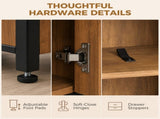 Freestanding Bathroom Cabinet, Tall Bathroom Storage Cabinet with Drawers and Shelves, Linen T3398P548721