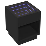 ZNTS Coffee Table with Infinity LED Black 40x40x50 cm 847645