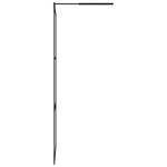 Walk-in Shower Wall with Clear ESG Glass Black 115x195 cm 149151