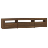 TV Cabinet with LED Lights Brown Oak 195x35x40 cm 3152745