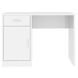 Desk with Drawer&Cabinet High Gloss White 100x40x73 cm 342655