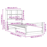 Bookcase Bed without Mattress 100x200cm Solid Wood Pine 3322467