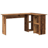 Desk with Shelf Old Wood 142 x 102 x 73 cm Engineered Wood 869296