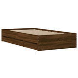 Bed Frame with Drawers without Mattress Brown Oak 90x200 cm 3207300