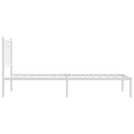 Metal Bed Frame without Mattress with Headboard White 75x190cm 376167