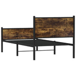 Metal Bed Frame without Mattress Smoked Oak 75x190 cm Small Single 4007840