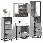 4 Piece Bathroom Furniture Set Grey Sonoma Engineered Wood 3301278