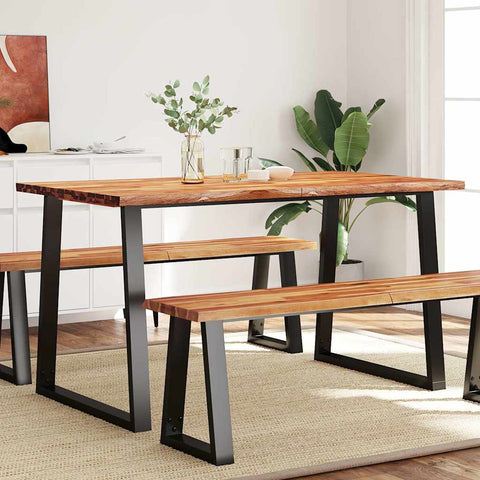 Dining Table with Live Edge 140x80x75 cm Solid Wood Acacia 353289