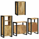 Bathroom Furniture Set with Shelf 4 pcs Brown Solid Mango Wood 3305698