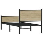 Metal Bed Frame without Mattress Sonoma Oak 90x190 cm Single 4007896
