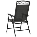 Folding Garden Chairs 8 pcs Melange Grey Steel and Textilene 3157294