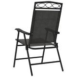 Folding Garden Chairs 8 pcs Melange Grey Steel and Textilene 3157294