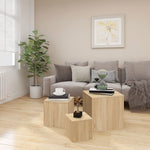 ZNTS Side Tables 3 pcs Sonoma Oak Engineered Wood 808588