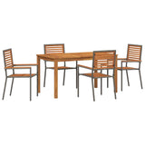 Garden Dining Set 5 pcs Grey Solid Acacia Wood 3365536