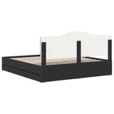 Bed Frame with Drawer Black 200 x 200 cm Engineer Wood 3413381