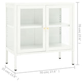 ZNTS Sideboard White 70x35x70 cm Steel and Glass 336065