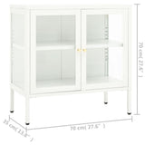 Sideboard White 70x35x70 cm Steel and Glass 336065