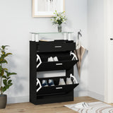Shoe Cabinet Black 63x24x104 cm Engineered Wood 342564
