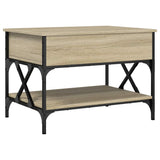 Coffee Table Sonoma Oak 70x50x50 cm Engineered Wood and Metal 845352