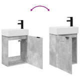 Bathroom Vanity Unit with Tap Concrete Grey 45.5 x 22.5 x 84 cm 889436