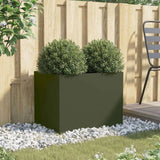 Planter Olive Green 62x47x46 cm Steel 841604