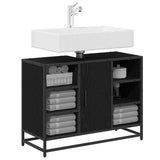 Bathroom Cabinet Black Oak 80 x 33 x 60 cm Engineered Wood 883639