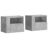 Wall-mounted Bedside Cabinets 2 pcs Concrete Grey 45x30x35 cm 848318