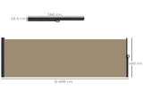 Retractable Side Awning, Outdoor Privacy Screen for Garden, Hot Tub, Balcony, Terrace, Pool, 400 x T3398P313626