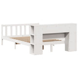 Bookcase Bed without Mattress White 150x200 cm King Solid Wood Pine 3321660