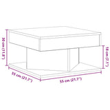 Coffee Table Black Oak 57 x 57 x 30 cm Engineered Wood 862665
