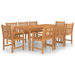 ZNTS 9 Piece Garden Dining Set Solid Teak Wood 3059948