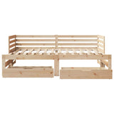 Daybed with Drawers without Mattress 90x200 cm Solid Wood 3302195