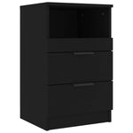 Bedside Cabinet Black Engineered Wood 811234