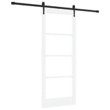 Sliding Door ORKDAL White 83 x 202 cm Solid Pine Wood and Glass 3332474