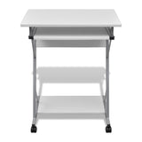 ZNTS Compact Computer Desk with Pull-out Keyboard Tray White 20053