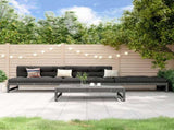 4 Piece Garden Lounge Set Grey Solid Wood Pine 3186594