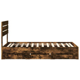 Bed Frame with Drawer Smoked Oak 75 x 190 cm Engineer Wood 3411542