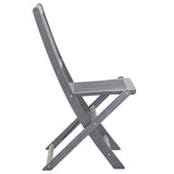 Outdoor Chair Set of 4 Grey Solid Acacia wood Medium Foldable 46336
