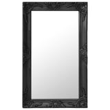 320323 Wall Mirror Baroque Style 50x80 cm Black