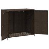 Garden Storage Cabinet Brown 83x45x76 cm Poly Rattan 365544