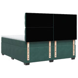 Box Spring Bed with Mattress Dark Green 200x200 cm Velvet 3291011